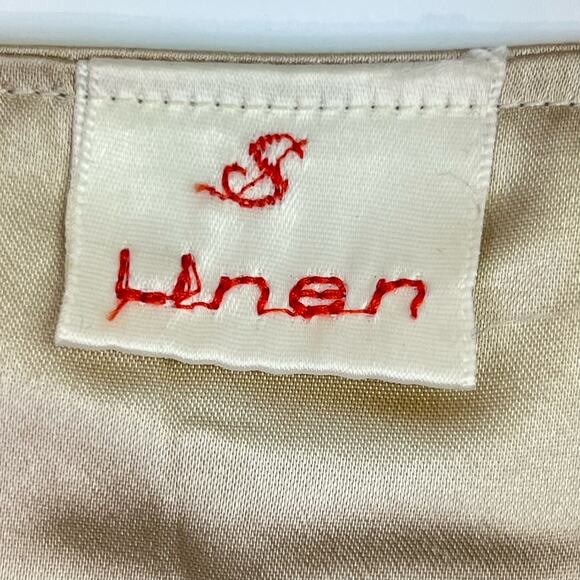 Vintage Linen Vest Pastel Aztec Small Western Button Up 90s Pink Retro - Picture 7 of 7